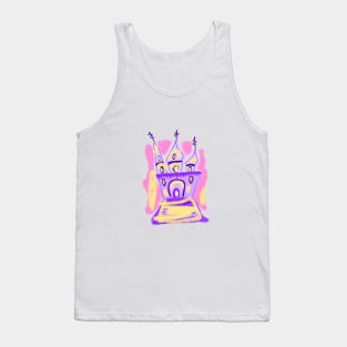 Purple pink yellow watercolor fantasy house Tank Top